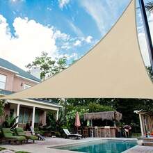 1pc Heavy-Duty Triangle Canvas Sunshade - Outdoor Patio Sun Shade Canopy, Designed For Comfortable Environment. Suitable For Yard, Garden, Pool Deck, Outdoor Cafe. Available In Multiple Sizes, DIY Design, Easy Installation - Beige - View 10