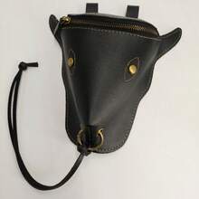 1Pc Retro Cowhide Mini Waist Belt Bag, 3D Cow Head Shape With Metal Ring, Large Capacity Wear Resistant For Western Style Outdoor Riding - Multicolor - View 12