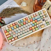 Forest Animals Cute Cartoon PBT Keycaps Creative DIY 5-Sided Dye-Sublimation Compatible With Mechanical Keyboards - View 2