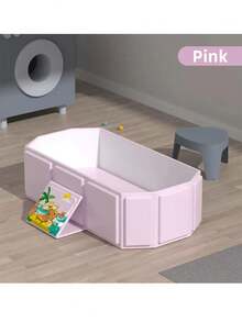 1 pieza Bañera plegable para bebé con patrón de dibujos animados, bañera todo en uno para sentarse y acostarse, bañera extra grande y extra larga - Multicolor - Ver 9