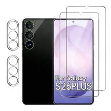 Compatible With Samsung Galaxy S26/S26+/S26Ultra, S25/25+/25 Ultra, S24/S24 Plus/S24 Ultra, High Definition Tempered Glass Screen Protector 3D Transparent, Tempered Glass Transparent High Definition Lens Protector 9H, Scratch-Resistant, Bubble-Free, Camera Lens Protector, Camera Lens Protective Film, Protective Pad, Supports Fingerprint Unlock - Clear - View 10