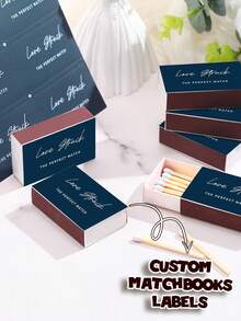 Personalized Matchbox Labels And Custom Stickers For Wedding Favors, Custom Wedding Decorations For Bride,Bulk Labels For Birthday Parties, Anniversaries And Corporate Events, Decorative Gift Stickers And Party Packaging Accessories - Multicolor - View 2
