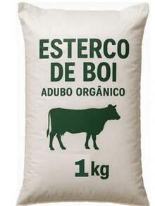 Kit 5kg de terra, 1kg esterco frango, 1kg esterco boi e 1kg de calcário - Marrom - Visão 3