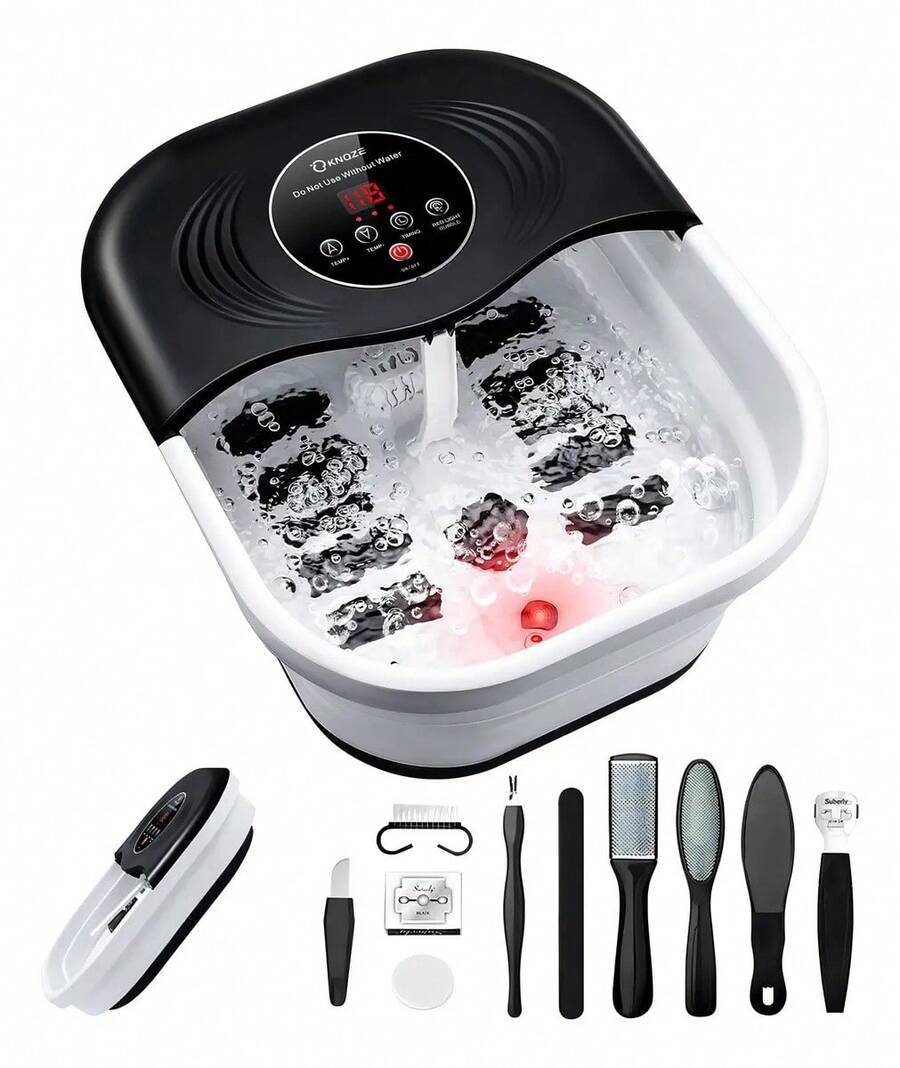 Tina Para Pedicure Spa Masajeadora Pies Con Calefacción Y Burbujas Hidromasaje Pies Plegable Set Pedicura