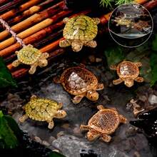 Dekorasi Apung Keluarga Kura-kura Lucu - 1 buah/3 buah/5 buah Ornamen Akuarium Mini, Cocok untuk Kolam dan Tangki Ikan, Dekorasi Taman Apung yang Realistis, Hadiah Sempurna - MultiWarna - View 6