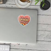 1PC 3Inches Just A Girl Who Needs Her Snacky Snacks Retro Food Humor Sticker, Cute Relatable Quote Design For Laptops, Notebooks, Water Bottles, Cups, Journals, Lockers, Perfect Gift For Students, Teachers, Office Workers, Creatives, And Snack - Multicolor - View 3