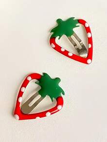 8/16/Pcs/Set Cute Strawberry Hair Clips, Sweet Hair Accessories - Suitable For Girls And Women, Applicable For Daily, Vacation, Date, Party, Back To School Season - Multicolor - View 6