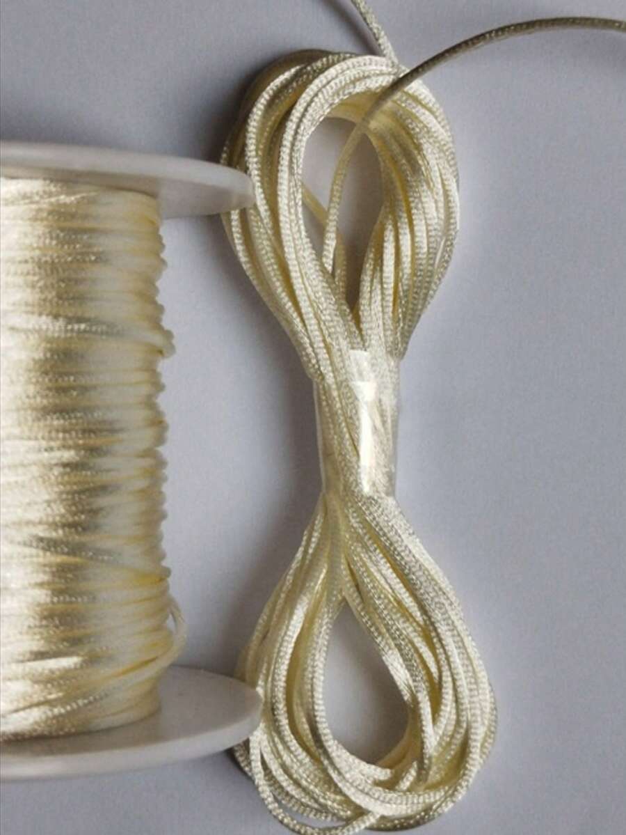 Silk Thread Satin Cord 1mm - 5 Meters Various Colors - Ivory - View 1