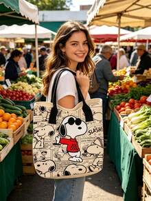 SNOOPY 1pc Waterproof Makeup Bag, Suitable For Daily Use Handbag, Backpack, Travel Cosmetic Storage Bag, Tote Bag, Back To School Gift/Birthday Gift/Holiday Gift - Multicolor - View 2