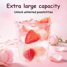 Glass-Like Soft Rose Color Beverage Cup, Suitable For Layered Berry Fruit Desserts, Sparkling Cocktails, Wedding Brunch, Adult Gatherings, Etc. - View 4