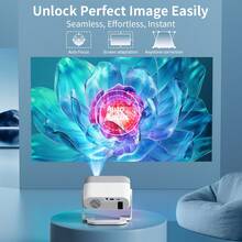AOC 智慧投影機,原生 1080P 全高清,Android 14,支援 4K 影片,WiFi 6,藍牙 5.2,語音遙控器,自動梯形校正,無線螢幕鏡像,360° 旋轉支架,便攜式家庭劇院投影機,適用於臥室、客廳和戶外 - 查看 7