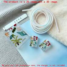 1組海星珊瑚海馬藍色海洋元素，適用於Apple充電器保護殼，相容Apple 18-20W - 彩色 - 查看 6