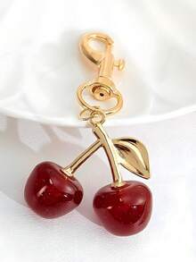 1 buah Gantungan Kunci Cherry untuk Tas Wanita, Liontin Gantungan Kunci Wanita Kelas Atas - MultiWarna - View 5