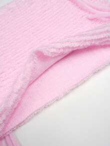 Women Pink Knit Mini Skirt - Side Tie Detail Casual Skirt, Cute Beach Party Bottom For Vacation & Night Out Going Out Clubwear - 粉色 - 查看 7