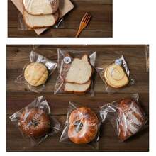50 peças/100 peças Sacos Autoadesivos Transparentes para Torrada Fatiada, Rosquinha, Bagel e Pães Pequenos, Sacos Autosselantes para Assar - Transparente - Visão 10