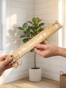 Custom Wooden Acrylic Ruler, Personalized Name Measuring Tool, Minimalist Desk Accessory, Customized Teacher Appreciation Gift, Customizable Office Supplies, Birthday, Graduation, Thanksgiving And Christmas Gift - Style a - View 5