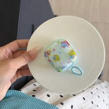 Fashion Creative Ocean Ugly Fish + Round Ring Earphone Case Suitable For AirPodspro3 New AirPodspro2 Protective Cover Pro Cute Apple AirPods4 Minimalist AirPods3 Personalized 1/2 Generation Women's Earphone Case Protective Cover Spring/Summer Earphone Case/Birthday Gift/Holiday Gift - Light Blue - View 2