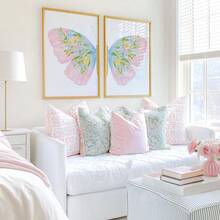 1/2pcs Framed/Unframed Blue & Pink Fantasy Butterfly Vintage Canvas Poster, Abstract Butterfly Wings Academic Style Wall Art Decor, Aesthetic Decoration For Girls Room, Nursery, Dorm, Children's Room, Bedroom, Modern Home Decor - Poster - View 6