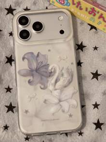Ins 高端復古油畫天鵝與百合花手機殼，適用於 iPhone 17 Pro Max、Apple 16、15、14、18 Pro Max，個性化創意清新日韓風防摔保護殼 - 彩色 - 查看 6