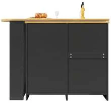 360° Rotating Kitchen Island, Multifunctional Storage Cabinet With Folding Doors And Side Shelves, Extendable Console Table For Kitchen, Dining Room And Living Room - Black - View 7