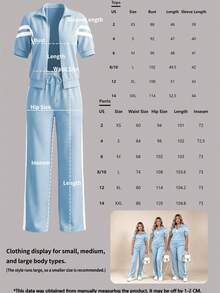 Casual Women's Fashion Commuter Suit Summer Elegant - Sky Blue 7 + White - View 8