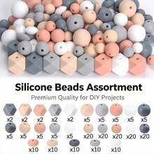 210pcs/Set Macaron Silicone Beads Mix Set Focal Spacer Beads DIY Jewelry Craft Accessories For Necklace Bracelet Keychain ID Lanyard Beading Supplies - Mixed Set a - View 15