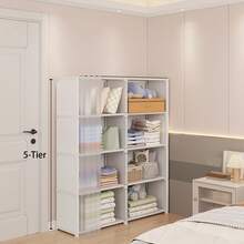 Freestanding Open Multi-Tier Storage Bookshelf, Easy Assembly Display Storage Rack, Large Capacity DIY Cubby Storage Cabinet, Suitable For Clothes, Books, Toys, Ideal For Bedroom, Living Room, Study, Office, Space-Saving Divided Storage Rack - Multicolor - View 8