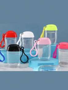 1/2pcs Alcohol-Free Hand Sanitizer Bottle With Protective Case And Keychain, Flip Top, Refillable, Suitable For Travel Carrying Liquids, Toner, Lotion, Etc. - Multicolor - View 4