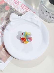 4pcs Cute Sweet Floral Casual Rhinestone Acetate Mini Hair Claw Clips (Color Variation Is Normal) - Multicolor - View 5