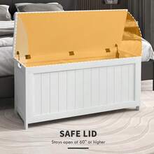 Storage Trunk With 2 Ty Hinges, Modern Entryway Bench With Side Handles, Storage Chest For Living Room, White-XY671858 - 838-444V82WT - View 4