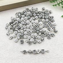 60g Alloy Antique Silvery Flower Shaped Spacer Beads Jewelry Making DIY Pendant Various Design Charms For Jewelry Making Bracelets Necklace - Ancient Silver - View 5