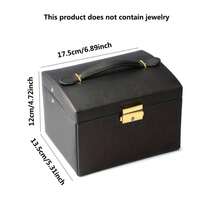 KYPHIREL Valentine's Day Travel Best-Seller 1pc Artificial PU Leather 3-Layer Drawer Jewelry Box, Luxury Earring & Jewelry Storage Box With Lock For Studs, Earrings And Jewelry - Multicolor - View 11