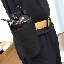 1pc MOLLE Tactical Water Bottle Storage Waist Bag, Adjustable Hook And Loop Drawstring, Thickened Tear Resistant Nylon For Hiking Cycling Outdoor Use - Multicolor - View 8