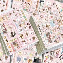 8入甜美兔子造型壓克力貼紙，女孩風療癒系Ins風手帳剪貼簿素材，防水貼紙 - 彩色 - 查看 2