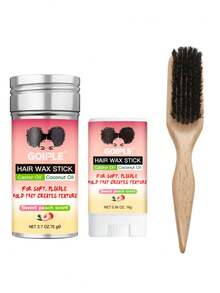 Goiple Hair Wax Stick Set For Flyaways Slick Back, Moisturizing Hair Wax Stick, Long-Lasting Shaping, Non-Greasy, Smooth Frizzy And Fine Hair, Styling Brush, Create Smooth Hairstyle, For Buns, Ponytails Hairs & Edge Control - Multicolor - View 15