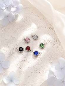 6/12/20/30 Gold/Silver Stainless Steel Charm Artificial Crystal Beads Pendant, Multiple Colors Random Mixed Birthstone Crystal Amulet Bracelet Jewelry Making DIY Handmade Necklace, Bracelet, Earring Accessories, Suitable For Valentine's Day And Birthday Gifts. - Multicolor - View 14