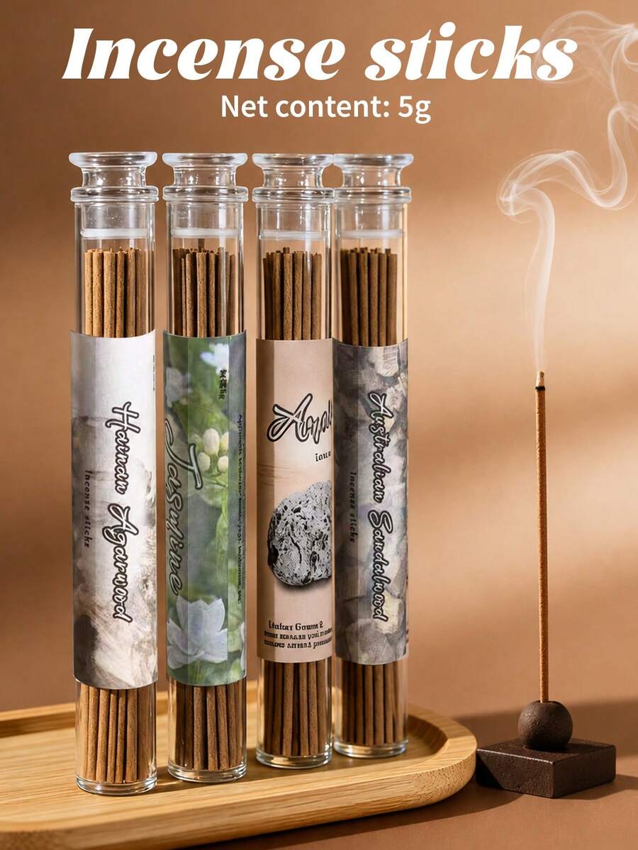 Stik dupa aromatik 5g tersedia dalam empat aroma yang menyenangkan; cocok untuk meditasi, latihan Zen, menghilangkan stres, dan membantu tidur. Ideal untuk digunakan di ruang belajar, ruang teh, rumah, dan kantor, membantu menenangkan suasana hati dan membersihkan udara. - Batang dupa - View 1