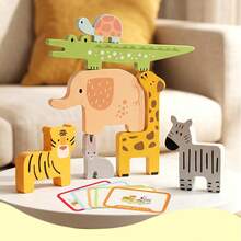 Wooden Animal Balance Stacking Blocks, Children's Stacking Game With Instruction Card, Early Education Fine Motor Skills Toy, Birthday Gift For Children 3 Years And Above - Animal Stacking Blocks - View 1