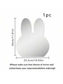 1 pezzo Adesivo da parete a forma di coniglio con effetto specchio realizzato in acrilico spesso 2 mm; adatto per camere da letto, soggiorni, bagni e cucine - Argento - Visualizzare 12