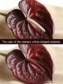 23.6 Inch Realistic Artificial Red Anthurium, Touch-Feel Bordeaux Red Flower, Faux Flower For DIY Wedding Bouquet, Centerpiece, Floral Arrangement, Bridal Shower Party, Home Decor - Multicolor - View 9
