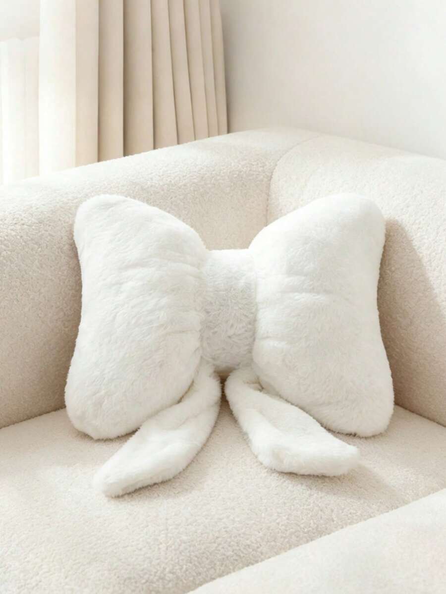 1pc Bowknot Shaped Decorative Throw Pillow, Cute Soft Plush Cushion With Pillowcase, Suitable For Bed, Sofa, Bedroom, Living Room, Dorm Home Decor, Valentine's Day Gift, Halloween Gift