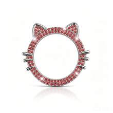 1pc Cat Ear Rhinestone Car Engine Start/Stop Button Ring, Shiny Crystal One-Touch Start Button Decorative Cover Sticker, Cute Sweet Female Car Accessory - Cute Cat Ears - View 17