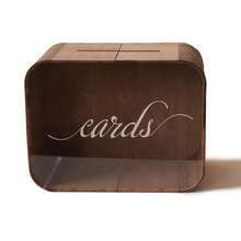 Fashionable Brown Wooden Wedding Card Box, Wedding Reception Card Box, Ideal Wedding Reception Decoration, Suitable For Various Parties - one-size - View 6