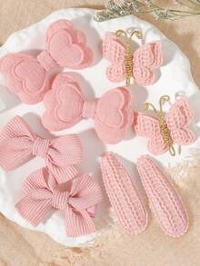 8件組馬卡龍馬卡龍色系髮夾，日常配戴戶外旅行女孩風髮飾，可用於固定鬆散頭髮 - 混合色 - 查看 4