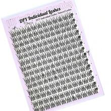 LIMEIKAI 14 Rows Natural Individual Eyelashes Eyelashes DIY Wispy Cluster Eyelash Extensions Individual Eyelashes 10-12mm Manga Cluster Eyelashes Fish Tail, Wispy/Nature Style, C Curl, Beginner-Friendly, Reusable Eyelash Extensions For Natural & Doll Looks - View 7