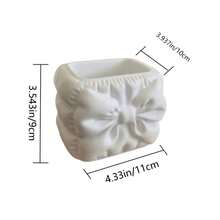 1 pieza Caja de almacenamiento con lazo impreso en 3D sin costuras de estética encantadora - Multiusos para cosméticos, joyas y mini maceta, decoración de tocador de lujo, caja de almacenamiento linda para niñas, adecuada para herramientas de belleza, suministros de oficina y artículos esenciales de dormitorio, decoración de habitación, vuelta a la escuela - Ver 7