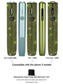 BLBLBL 1SET (1pc Protective Case + 1pc Disassembly Tool) Multi-Color Solid Color Sparkling Rhinestone 360° Artificial Diamond With Large Hanging Hole Luxury Electronic Cigarette Protective Shell FOR IQOS ILUMA I ONE/ILUMA ONE; Suitable For Daily Protection Of Your IQOS Lrma I-One, The Diamond Sparkling Features Are Even More Prominent Under Brilliant Lights And Sunlight! More High-End As A Gift - Diamond Version - View 5