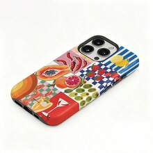HoBa case 1件 2D平面圖案 2合1軟膜全包覆手機硬殼，適用於Galaxy A23/A24/A25/A32/33/S25，兼容Apple 18 Pro Max/7/8/11/12/13/14/14Plus/15/15Plus/16/16Plus/7/8Plus/17/17Pro，韓風時尚趣味手機殼，優雅設計男女皆宜，適合送給女友的復活節、春季、生日禮物 - 混合色2 - 查看 3
