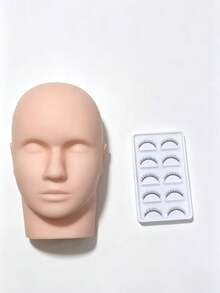 1pc Eyelash Extension Training Mannequin Head - Eyelash Extension Practice Model - Beauty Massage Training Head - Makeup Eyebrow Microblading Dummy Head - Soft Silicone Material - Eyelash Extension Tools - Multicolor - View 13