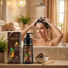 500ml Black Color Shampoo For Men And Women, 3-In-1 Argan Color Shampoo, Semi-Permanent Gray Coverage - 咖啡 - 查看 5